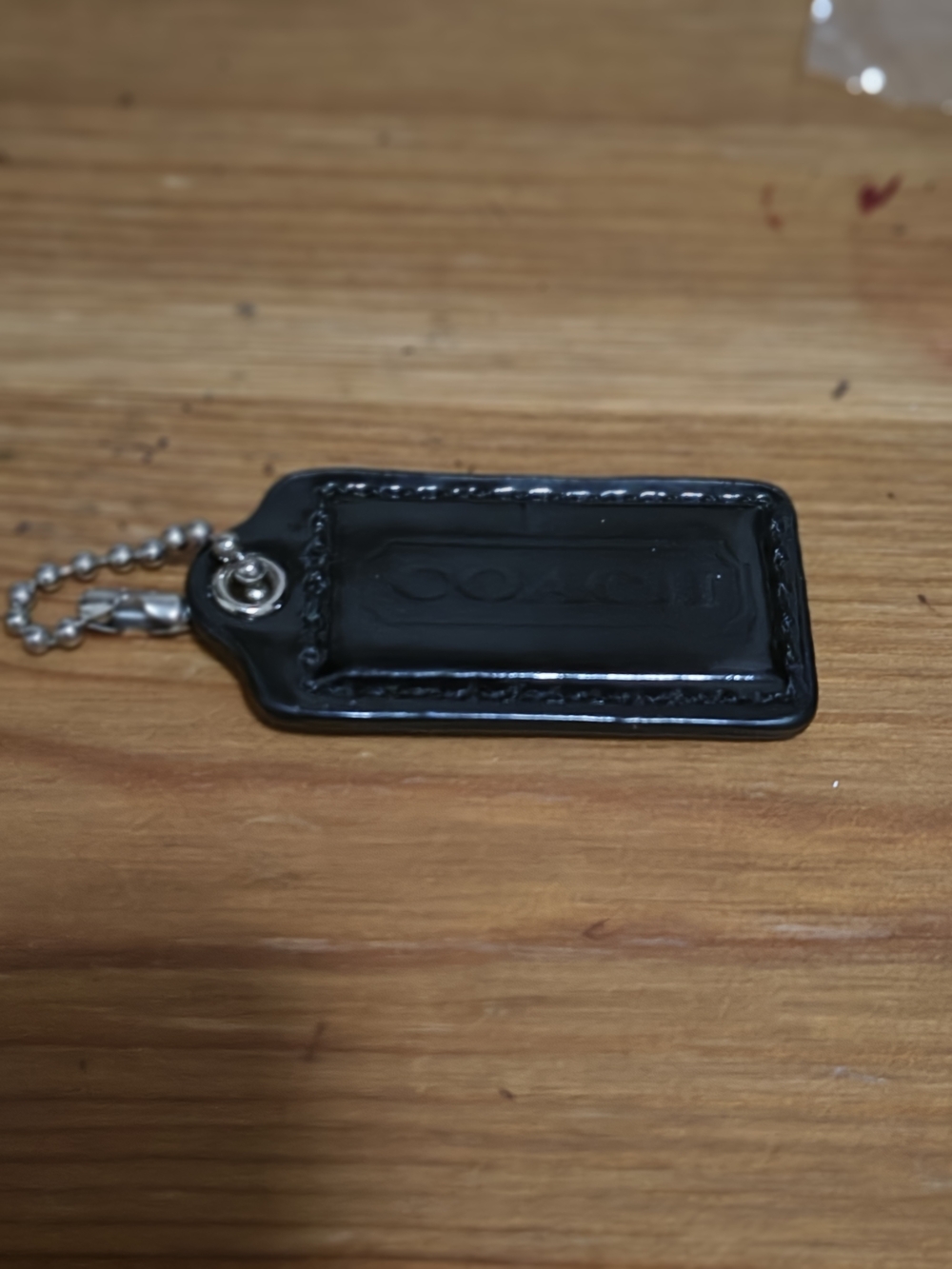 Coach Black Patent Leather Hang Tag